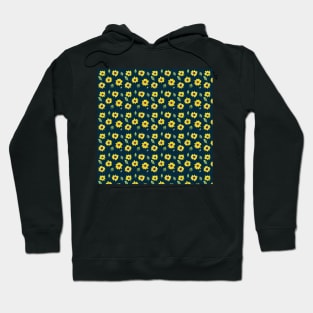 Loose Sunflower Pattern with an indigo background Hoodie